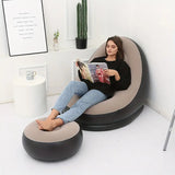 NNETM Lazy Inflatable Sofa Bed with Ottoman