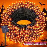 Halloween LED Solar Fairy Light, Purple Orange/Purple/Orange, IP54. Outdoor Solar Courtyard Decoration, Garden, Party, Camping, Festival Celebration, Courtyard Decoration, Christmas Tree Embellishment, Creating a Terrifying Halloween Atmosphere