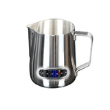 NNEOBA Stainless Steel Milk Frothing Pitcher with Temperature Display 350ml Silver