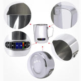 NNEOBA Stainless Steel Milk Frothing Pitcher with Temperature Display 350ml Silver
