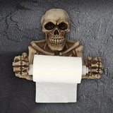 NNETM Skull Toilet Paper Holder - Retro Gothic Wall Mount