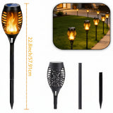 8-Pack Warm Light Solar Torch Lamps – Flickering Flame