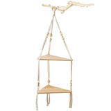 NNEOBA Boho Wood Hanging Shelf - Stylish Home Decor Shelves on Wall