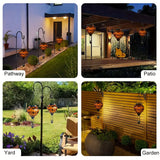 NNETM Classic Orange Glass Globe Solar Lantern - Bats & Spiders