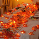 3M Red Maple Leaf String Lights – 20 LED Warm Glow Battery-Operated