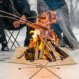 NNETM Outdoor Folding Stainless Steel Fire Pit Rack