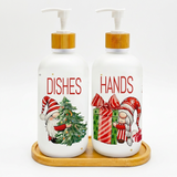 Christmas Gnome Soap Dispenser Set with 1 Tray