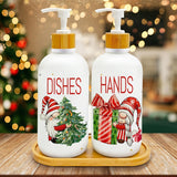 Christmas Gnome Soap Dispenser Set with 1 Tray