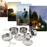 NNETM Camping Cookware Stainless Steel Set Outdoor (8pcs)
