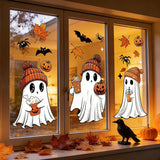 3-Piece Autumn Halloween Window Stickers of Cute Ghost
