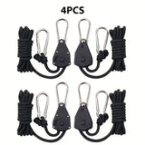 NNETM Adjustable Camping Wind Rope Pulley Tie Down Kit with Carabiners - Set of 4