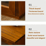 NNEOBA Vintage Wooden Desk Organizer with Glass Drawer - Double Drawer Size