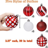 NNETM Radiant Red: 30 Exquisite Christmas Ball Ornaments for Your Tree