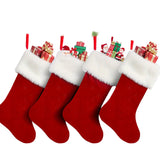 NNETM Classic Christmas Stockings Polyester Velvet Tube Socks (4pc)