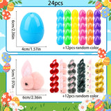 NNETM 42pcs Colorful Easter Eggs with Stuffed Bunny Animals