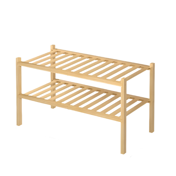 NNETM Bamboo Shoe Rack: Stack & Fold Design