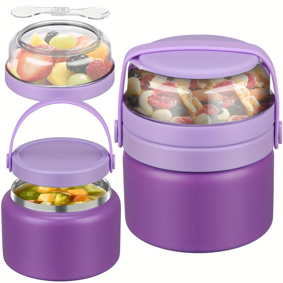 NNETM Thermal Jar Insulated Lunch Container Set (2-in-1)