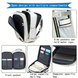 NNETM Travel Backpack with Airline-Approved Laptop Compartment and Shoes Compartment - Silver Gray and Chest Bag