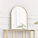 NNETM Arched Wall Mirror with Gold Aluminum Frame – Bathroom & Home Decor