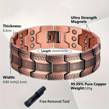 NNETM 3X Strong Copper Magnetic Bracelet for Men  – Pure 99.9% Solid Copper