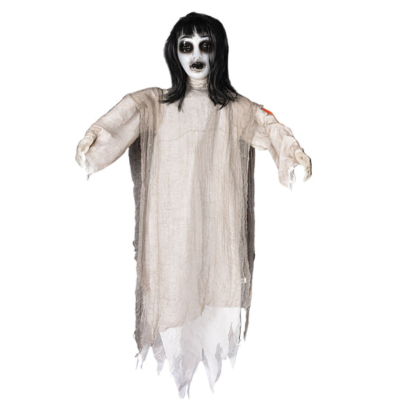NNETM Hanging Halloween Decoration Female with Glowing Eyes