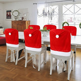 4pcs Red Santa Hat Chair Covers Velvet-Style