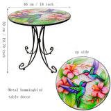 NNETM Round Metal Side Table Hummingbird