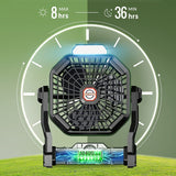 NNETM Rechargeable Camping Fan with LED & Hook