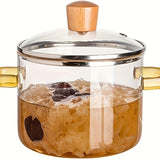 NNETM Borosilicate Glass Cooker with Yellow Handle