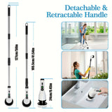 NNETM Cordless Electric Rotary Cleaning Brush – Adjustable Handle & Replaceable Heads