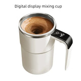 NNEOBA 380ML Self-Stirring Electric Coffee Mug Black and White Cup