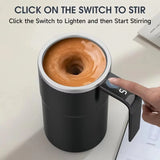 NNEOBA 380ML Self-Stirring Electric Coffee Mug Black and White Cup
