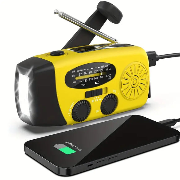 NNETM Emergency Hand Crank Radio with Power Bank Phone Charger