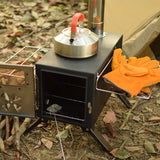 NNETM Iron Portable Camping Wood Stove with Chimney