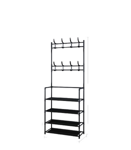 NNEOBA Coat Rack Clothes Hanger Floor Hanger Storage Wardrobe Clothing Drying Racks Shoe Rack Bathroom Furniture Hanger Rack Hangers