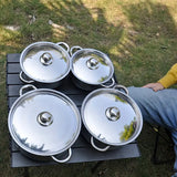 NNETM Premium 8-Piece Stainless Steel Pot Set - Heavy-Duty
