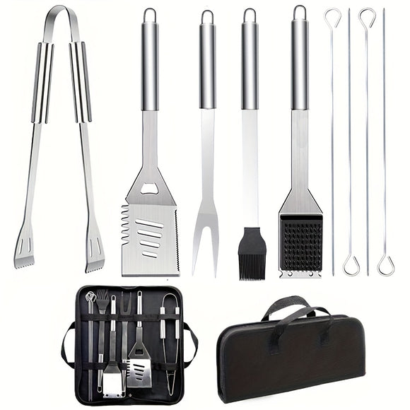 NNETM BBQ Grilling Stainless Steel Accessories Set (10pcs)