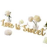 NNETM Love is Sweet Table Decor - Freestanding Wooden Love Sign