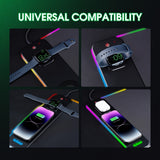 NNETM 3-in-1 Magnetic Wireless Charging Mouse Pad RGB Desk Mat