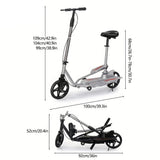 NNETM Black Stainless Steel Scooter with Rear Suspension