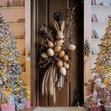 NNETM Rustic Farmhouse Easter Bunny Wreath Wall Decoration