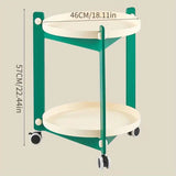 NNETM Portable End Table Cart & Home Storage Rack - Green and White