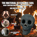 NNETM 6pcs Ceramic Human Skull Fire Logs -  Fire Pits & Fireplaces