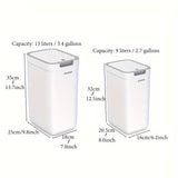 NNETM 2pcs Sleek White Trash Cans with Odor-Seal Lids