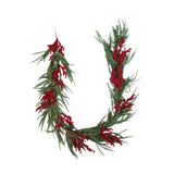 NNEOBA Christmas Garland with Pinecones & Red Berries Wreath