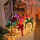 NNEOBA 3PCS Christmas Gift Boxes with Luminous Bows