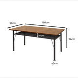 Levede Dining Table Storage Shelf 4-6 Seater 150cm-1910113302139244547