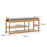 Levede Bamboo Shoe Rack Bench Entryway Seat-1910112204099817474