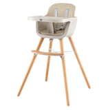 NNECW 3 in 1 Baby High Chair with Adjustable Legs and Tray for Dining-White