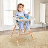 NNECW 3 in 1 Baby High Chair with Adjustable Legs and Tray for Dining-White